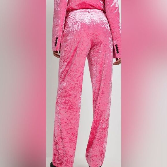 NWT NA-KD pink velvet suit pants, soft and silky, size 32 (XXS) - Picture 1 of 15